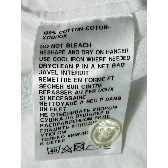 RARE Ann Demeulemeester Women's Sleeveless White Cotton Blouse Asymettrical 40 - Picture 10 of 13